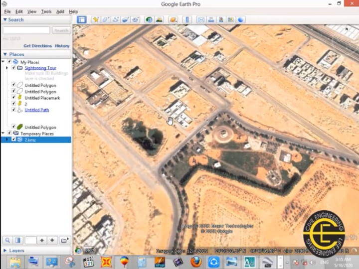 Construction site in google earth