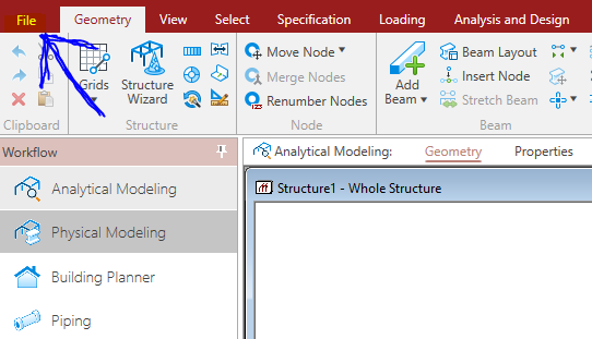 staad pro new analytical model