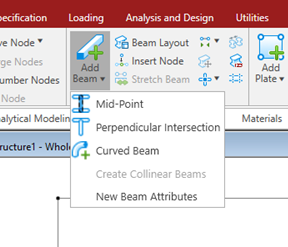 Add Beam tool in staad pro