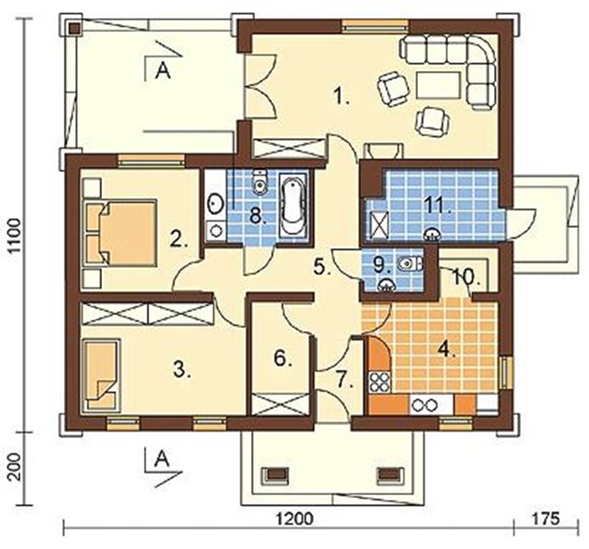 14×13 house plan