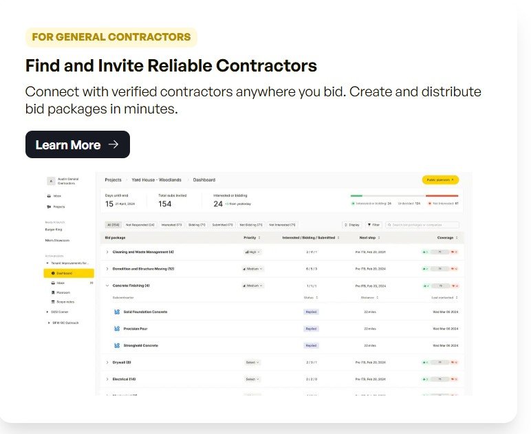 downtobid ai tool for construction project managment