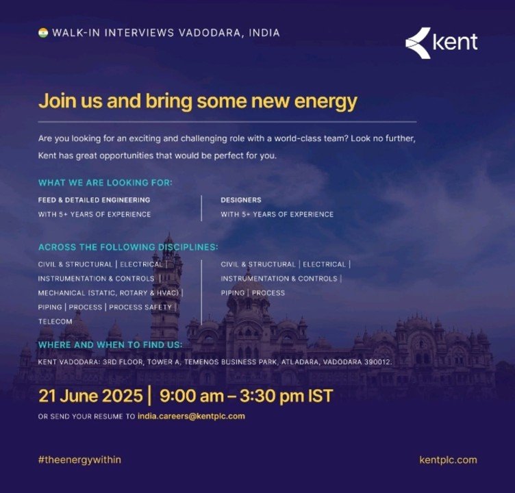 Kent WalK-in Interview at Vadodara