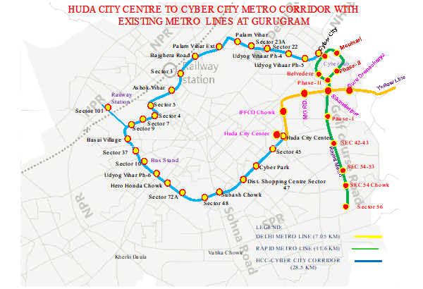HUDA CITY CENTER METRO MAP