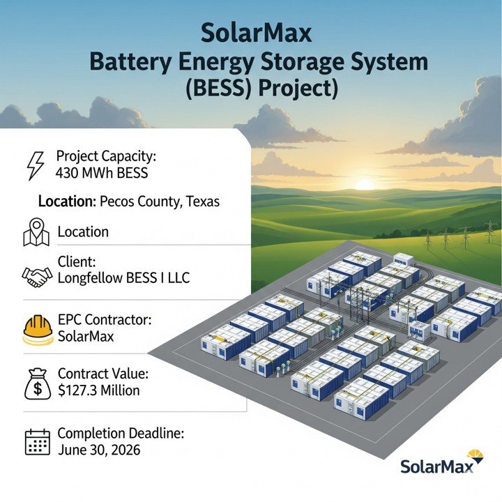 solar max awarded battery energy storage project in texas -2